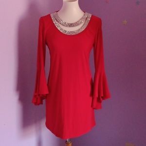 MSK Red Long Blouse